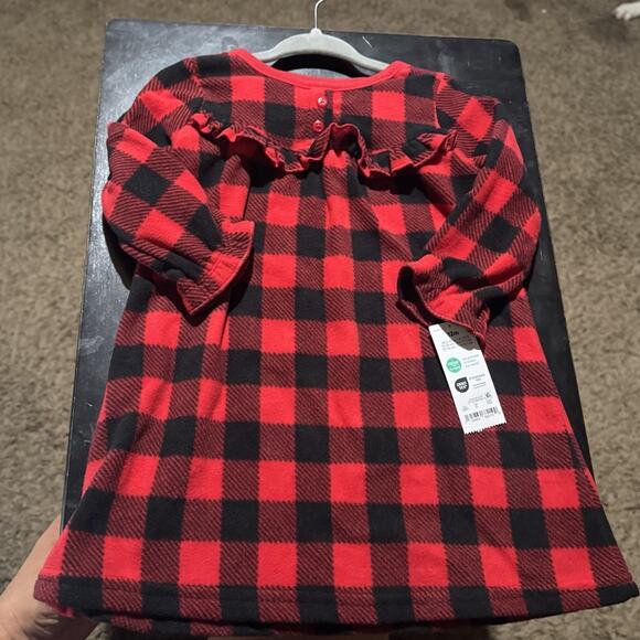 NWT Carter's Just One You Toddler Sz 12M Black Red Buffalo Fleece NightGown PJs - Picture 2 of 5
